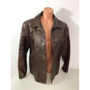 Oscar Leopold Leather Jacket Coat Womens XL